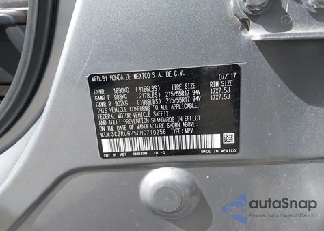 2017 Honda Hr-V Ex из США, поврежденный, VIN 3CZRU6H50HG710256